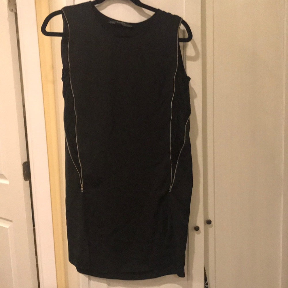 All saints black zipper and lace dress